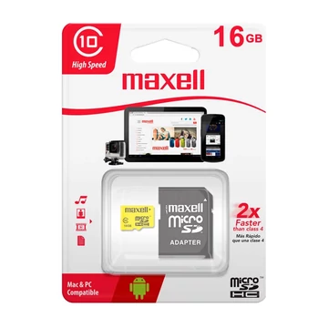 Maxell YELLOW 16GB Micro SDHC + adapter Class 10 (80 MB/s) Maxell YELLOW 16GB Micro SDHC + adapter Class 10 (80 MB/s)