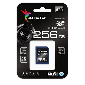ADATA PREMIER PRO SDXC 256GB CLASS 10 UHS-I U3 V30 100/80 MB/s