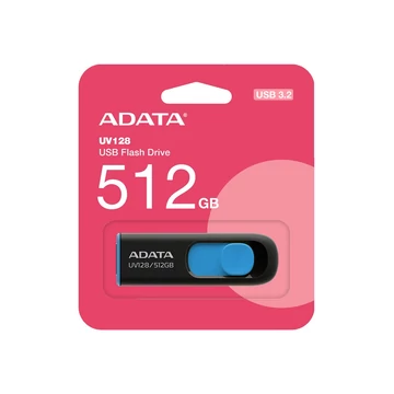 ADATA USB 3.2 DASHDRIVE CLASSIC UV128 512GB FEKETE/KÉK