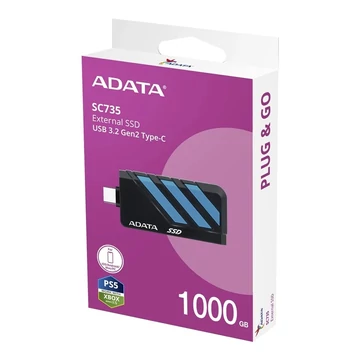 ADATA SC735 USB 3.2 GEN 2 KÜLSŐ SSD MEGHAJTÓ 1000GB KÉK (1050/1000 MB/s)