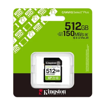 KINGSTON CANVAS SELECT PLUS SDXC 512GB CL 10 UHS-I U1 A1 V10 (150 MB/S)