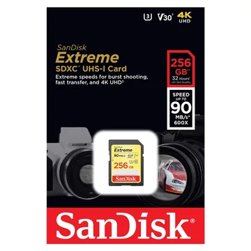 SANDISK EXTREME PLUS SDXC 256GB CLASS 10 UHS-I U3 V30 90/60 MB/s
