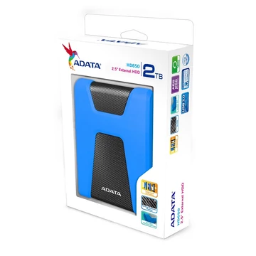 ADATA HD650 2,5 COL USB 3.1 KÜLSŐ MEREVLEMEZ 2TB KÉK ADATA HD650 2,5 COL USB 3.1 KÜLSŐ MEREVLEMEZ 2TB KÉK