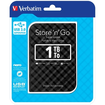VERBATIM USB 3.0 HDD 2,5 STORE N GO G2 1TB FEKETE