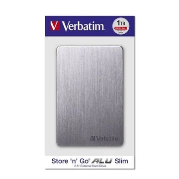 VERBATIM STORE N GO ALU SLIM 2,5 COL USB 3.2 KÜLSŐ MEREVLEMEZ 1TB SZÜRKE