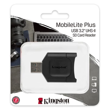 KINGSTON MOBILELITE PLUS USB 3.2 MEMÓRIAKÁRTYA OLVASÓ UHS-II/UHS-I SDHC/SDXC MEMÓRIAKÁRTYÁKHOZ