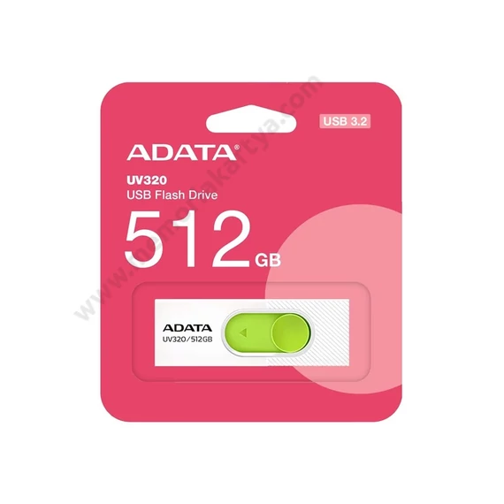 ADATA UV320 USB 3.1 PENDRIVE 512GB FEHÉR/ZÖLD