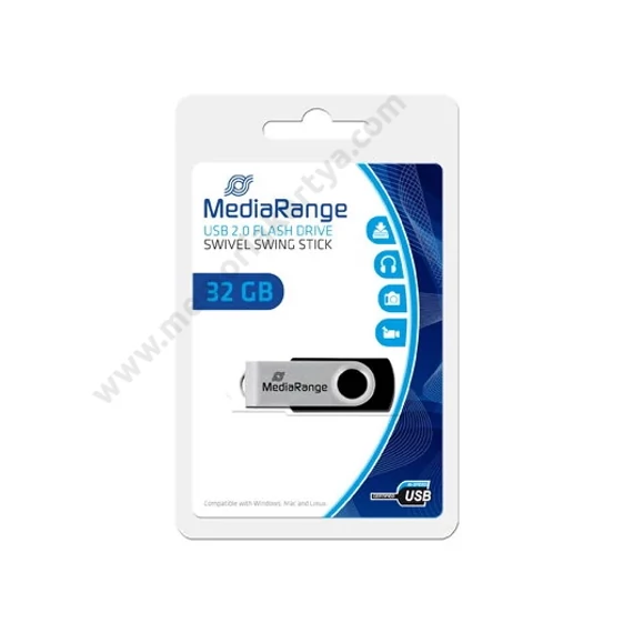 MEDIARANGE USB 2.0 PENDRIVE 32GB FEKETE/EZÜST