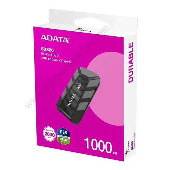 ADATA SD820 USB 3.2 GEN 2x2 KÜLSŐ SSD MEGHAJTÓ 1TB SZÜRKE(2000/2000 MB/s)