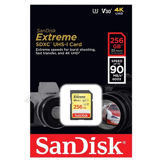 SANDISK EXTREME PLUS SDXC 256GB CLASS 10 UHS-I U3 V30 90/60 MB/s