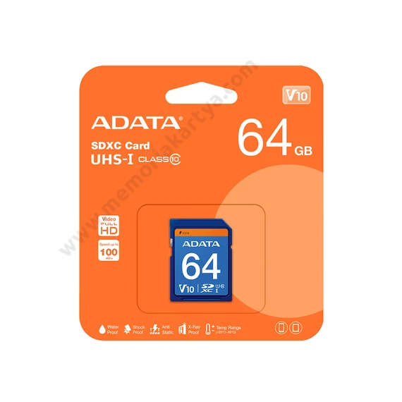 ADATA PREMIER SDXC 64GB CLASS 10 UHS-I U1 V10 100/25 MB/s