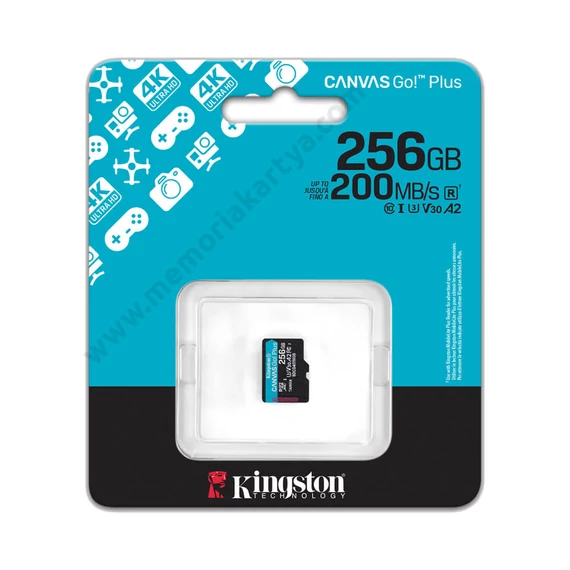 KINGSTON CANVAS GO PLUS (2025) MICRO SDXC 256GB CLASS 10 UHS-I U3 A2 V30 (200/160 MB/s)