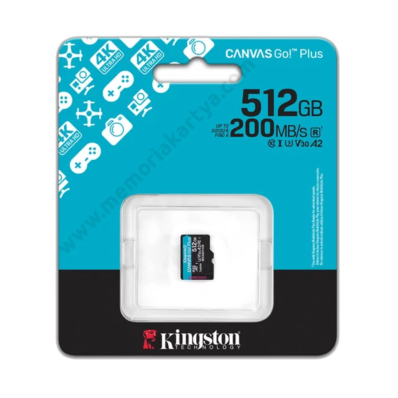 KINGSTON CANVAS GO PLUS (2025) MICRO SDXC 512GB CLASS 10 UHS-I U3 A2 V30 (200/160 MB/s)