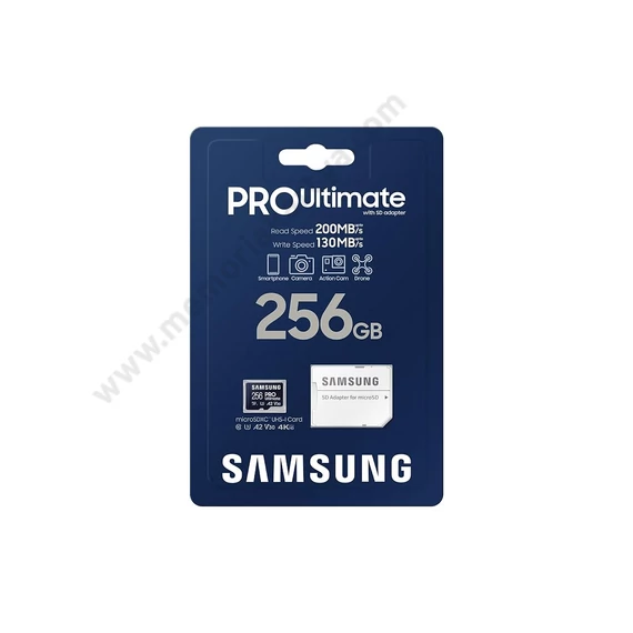 SAMSUNG PRO ULTIMATE (2023) MICRO SDXC 256GB + ADAPTER CLASS 10 UHS-I U3 A2 V30 200/130 MB/s